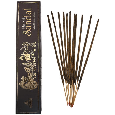 Incenso Masala al Sandalo Mistico AROMA Fragrances - Scatola da 24 g di incenso indiano naturale