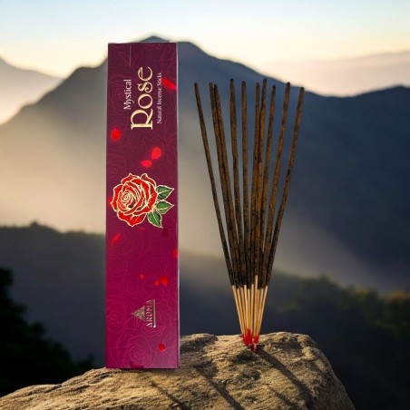 Incienso masala Mystical Rosa AROMA Fragrances - Cajita de 24gr de incienso natural india