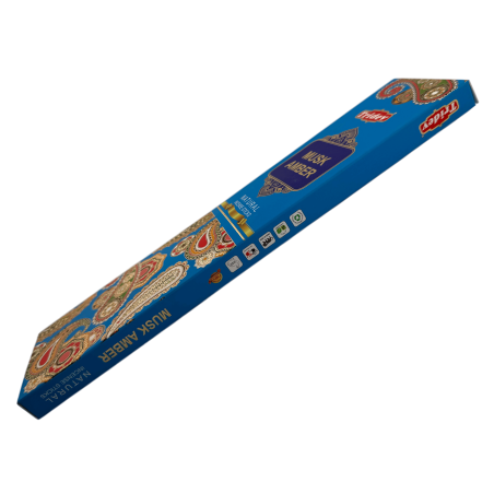 Incienso Tridev Ámbar Almizcle Natural Incense Sticks - 10 varillas extra gruesas