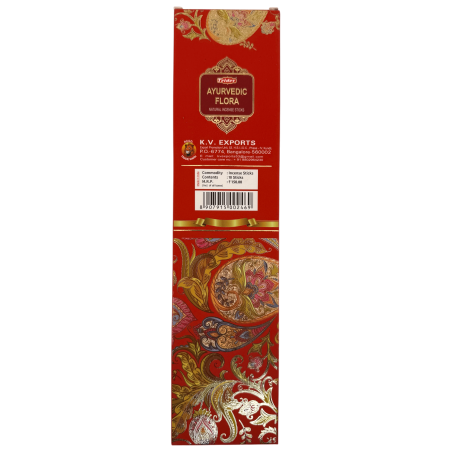 Incenso Natural Tridev Ayurvedic Flora - 10 Varetas Extra Grossas