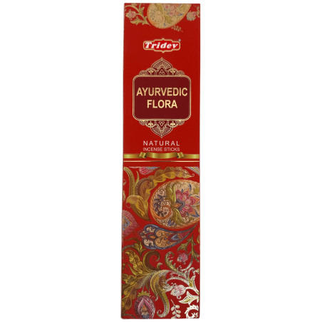 Incenso Natural Tridev Ayurvedic Flora - 10 Varetas Extra Grossas