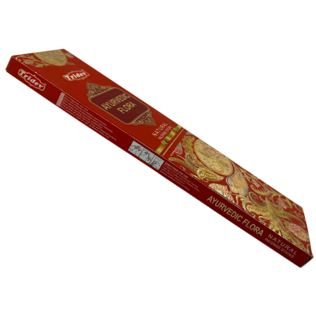 Incienso Tridev Ayurvedic Flora Natural Incense Sticks - 10 varillas extra gruesas