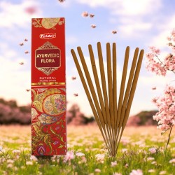 Encens Tridev Ayurvedic Flora Natural Incense Sticks - 10 varetes extra gruixudes