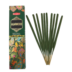 Incenso Tridev Agarwood, bastoncini di incenso naturale Agarwood - 10 bastoncini extra spessi