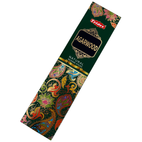 Incienso Tridev Agarwood Madera de Agar Natural Incense Sticks - 10 varillas extra gruesas