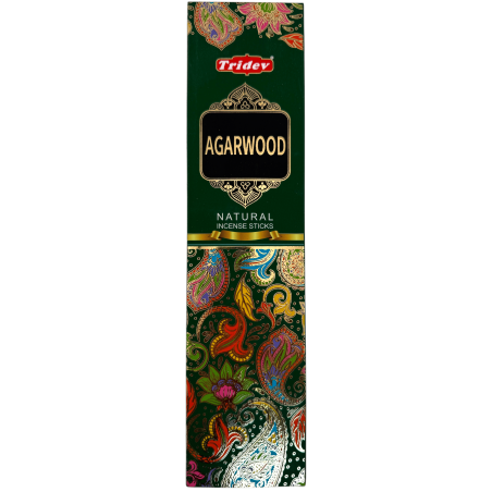 Incienso Tridev Agarwood Madera de Agar Natural Incense Sticks - 10 varillas extra gruesas