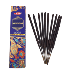 Tridev Natural Meditation Incense Sticks - 10 Extra Thick Sticks