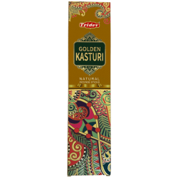 Tridev Golden Kasturi Natürliche Räucherstäbchen - 10 extra dicke Stäbchen