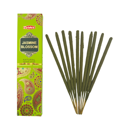 Bastoncini di incenso al fiore di gelsomino naturale Tridev - 10 bastoncini extra spessi
