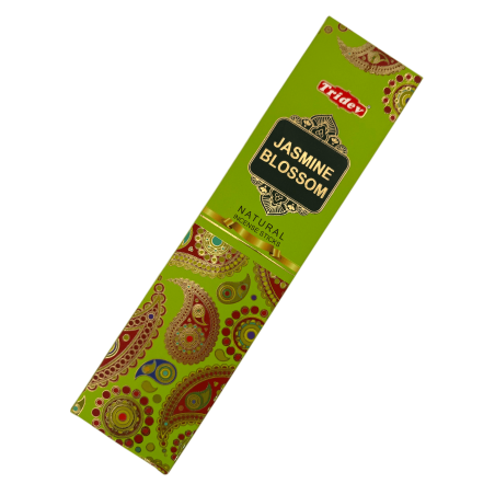 Bastoncini di incenso al fiore di gelsomino naturale Tridev - 10 bastoncini extra spessi