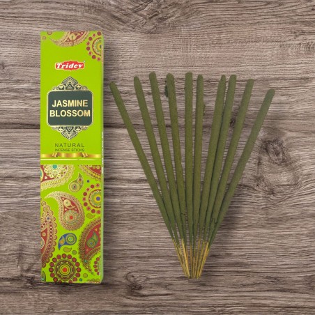 Tridev Naturliga Jasminblommor Rökelsepinnar - 10 Extra Tjocka Pinnar