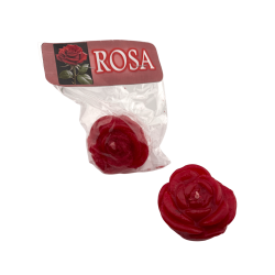 Bougie rouge en forme de rose, 6 x 4,6 x 7 cm