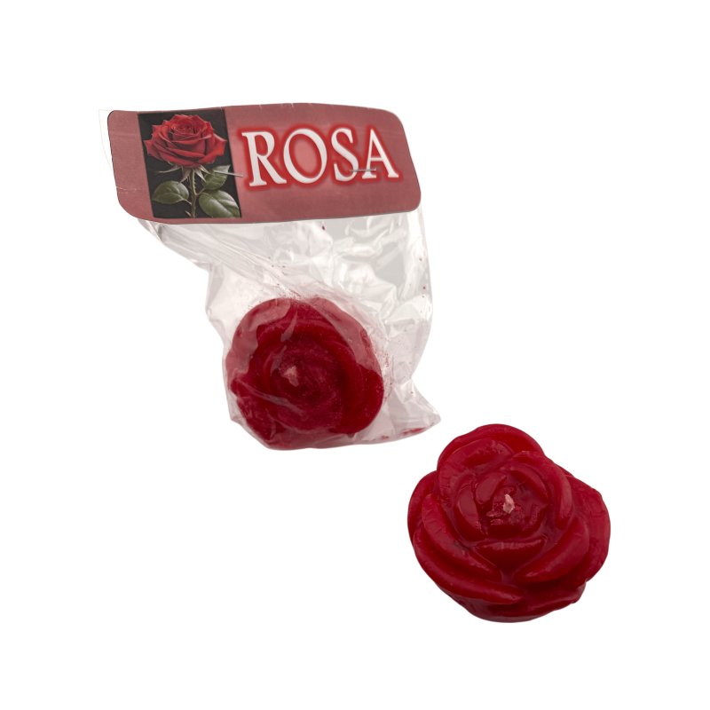 Vela vermelha em formato de rosa, 6x4,6x7cm-VELAS ESOTÉRICAS E VELAS-HOSTENATURA