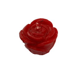 Rote Kerze in Form einer Rose, 6 x 4,6 x 7 cm