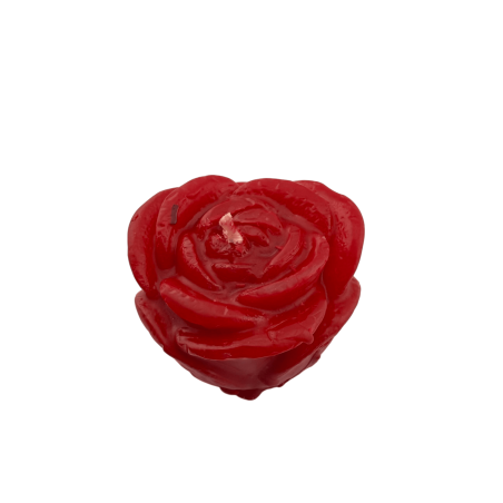 Świeca czerwona w kształcie róży, 6x4,6x7cm