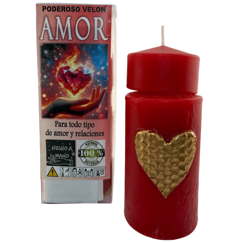 Vela Esotérica Poderosa para Energizar o Amor - 14x6cm-Velas Esotéricas Poderosas - Velas Carregáveis-HOSTENATURA