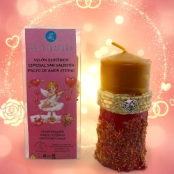 Candela speciale per San Valentino - Patto d'amore eterno - Candela esoterica 14x6 cm - Consacrazione, legame eterno e unione pr