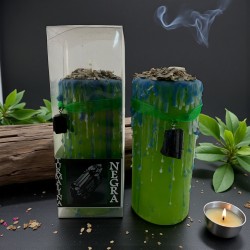 Vela Talismã de Turmalina - Vela Esotérica com Amuleto Especial 14x6cm - Proteção e Afasta Energias Negativas