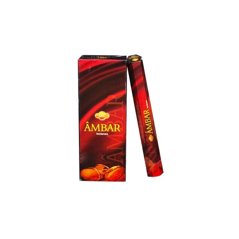 Tămâie SAC Amber - Cutie cu 6 pachete hexagonale a câte 20 de bețișoare fiecare, 120 de bețișoare parfumate-TĂMÂNIE SAC-HOSTENATURA