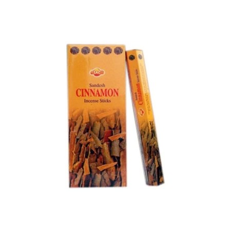Encens à la cannelle SAC - Boîte de 6 paquets hexagonaux de 20 bâtonnets chacun, soit 120 bâtonnets d'encens