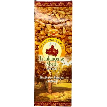 Incienso SAC Frankincense Mirra - Caja de 6 paquetes hexagonales de 20 barritas 120 barritas de incienso