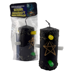 Vela de 7 pavios com tema de feitiços e magia, 12,5 x 6 cm