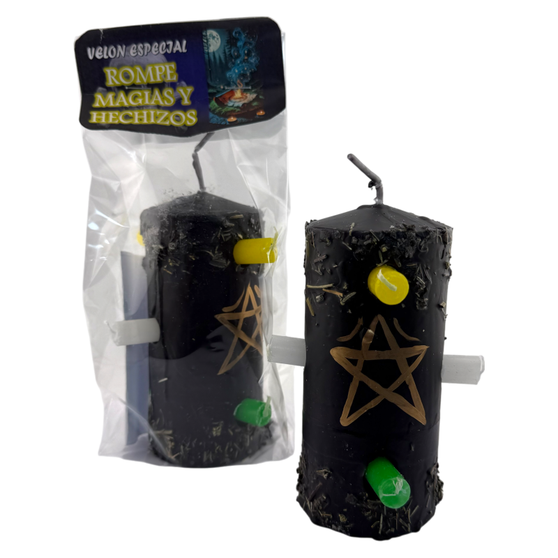 Candela a 7 stoppini spezza incantesimi e magia 12,5x6 cm-Candele e candelieri a 7 stoppini - Puck Candles-HOSTENATURA