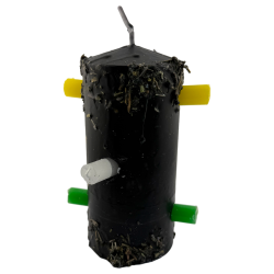 Kaars met 7 lonten, spreuken en magie, 12,5 x 6 cm