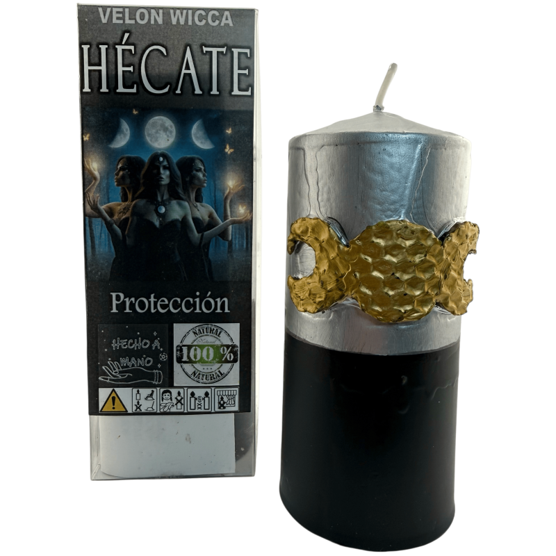 Vela Wicca Esotérica de Hécate 14x6cm - Proteção-Velas Esotéricas Especiais-HOSTENATURA