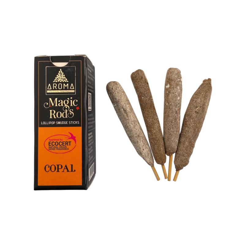 Lutscher-Copal-Zauberstäbe, Räucherstäbchen AROMA Duftnoten - 4 dicke Stäbchen-Räucherstäbchen, Lutscher-Aroma-Düfte-HOSTENATURA