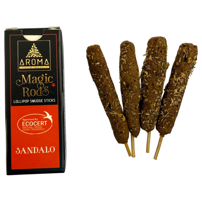 Lollipop Sandelträ Rökelse Magiska Stavar AROMA Dofter - 4 Tjocka Pinnar-Rökelse Magiska Stavar Lollipop Aroma Dofter-HOSTENATURA