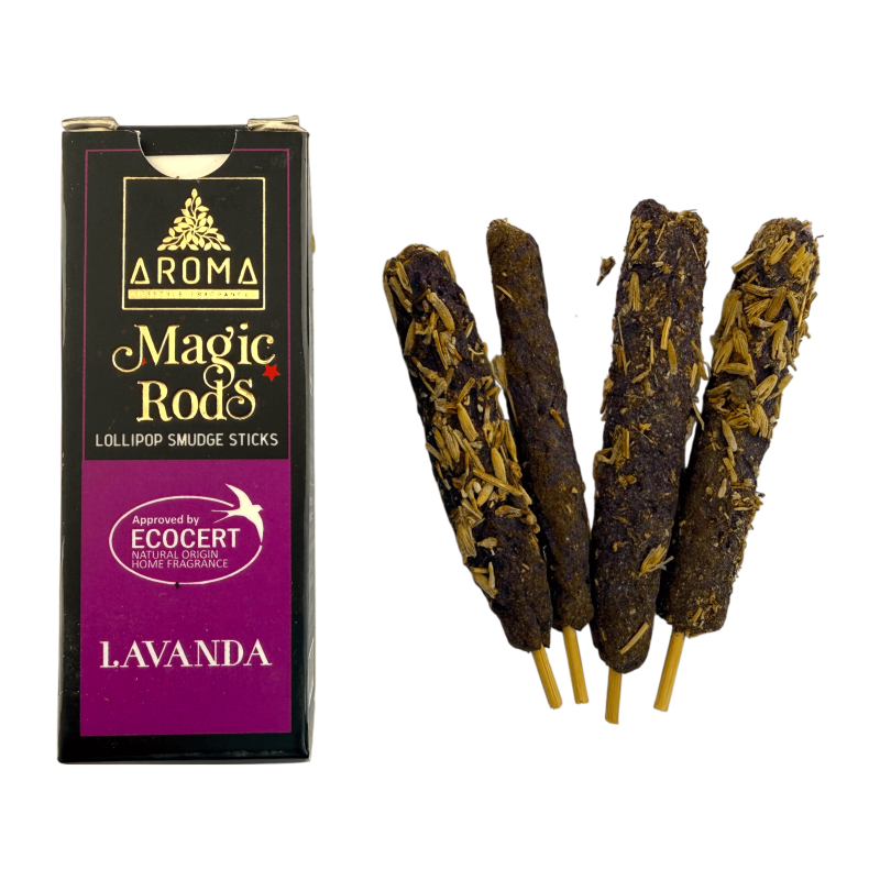 Bețișoare magice cu tămâie Lollipop Lavender AROMA Fragrances - 4 bețișoare groase-Tămâie Magic Rods Aroma Acadelei Parfumuri-HOSTENATURA