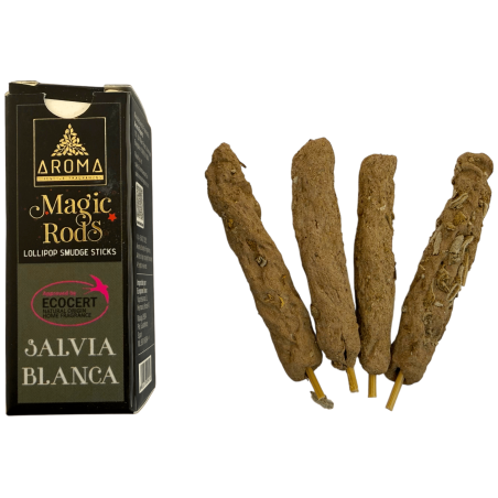 Incenso Pirulito Sálvia Branca Varetas Mágicas AROMA Fragrâncias - 4 Varetas Grossas