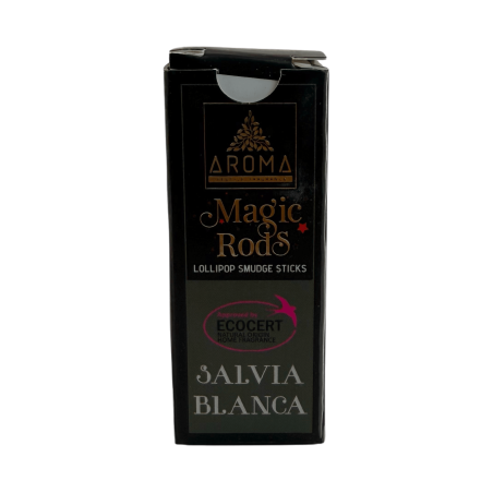Bâtonnets d'encens en forme de sucette à la sauge blanche, parfums AROMA - 4 bâtonnets épais