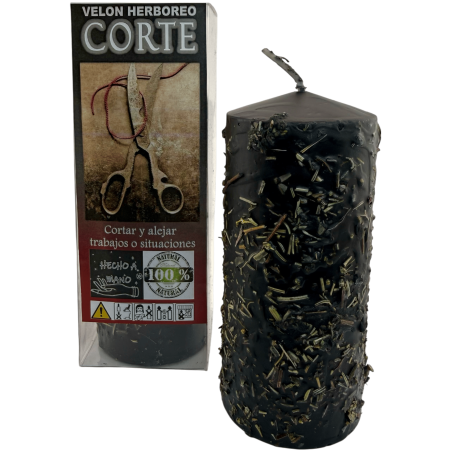 Herbal Cutting Candle - Esoteric Candle 14x6cm - To cut and ward off spells or situations