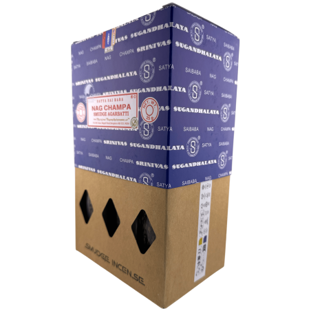 SATYA Organic Cense Box Nag Champa Smudge - 12 lådor à 25g.