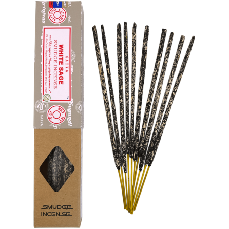 SATYA Organic Incense Box White Sage Smudge - 12 boxes of 25g.