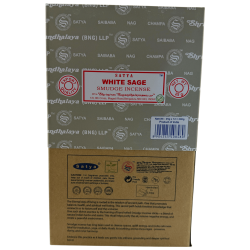 SATYA Biologische Wierookdoos Witte Salie Smudge - 12 doosjes van 25 g.