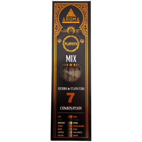 Organic Incense 7 Planets Mix Herbs and Flowers AROMA Fragrances - 7 thick handmade sticks