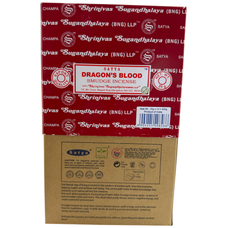 SATYA Organic Incense Box Dragon's Blood Smudge - 12 pudełek po 25 g.