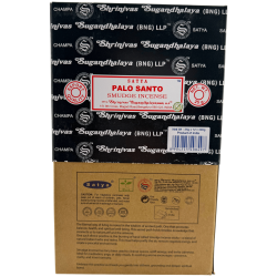 SATYA Organic Incense Box Palo Santo Smudge - 12 boxes of 25g.