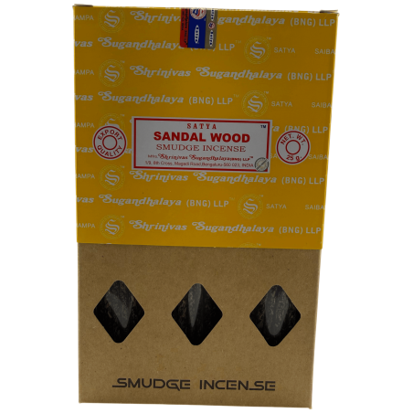 SATYA Organic Incense Box Sandalwood Smudge - 12 boxes of 25g.