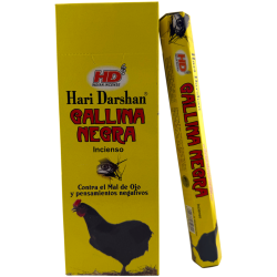 Incenso Hari Darshan Black Hen - Scatola da 6 scatole di incenso esagonali