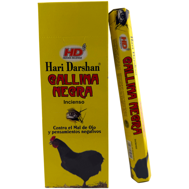 Hari Darshan Black Hen Incense - Box of 6 hexagonal incense boxes-Hari Darshan Hexagonal Incense-HOSTENATURA