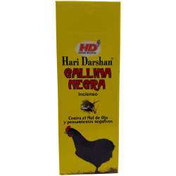 Encens Gallina Negra Hari Darshan - Caixa de 6 capsetes d'encens hexagonals