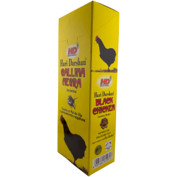 Incenso Hari Darshan Black Hen - Scatola da 6 scatole di incenso esagonali