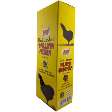 Incenso Hari Darshan Black Hen - Caixa com 6 caixas hexagonais de incenso