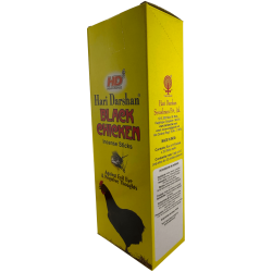 Incenso Hari Darshan Black Hen - Scatola da 6 scatole di incenso esagonali