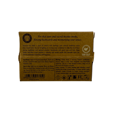 Cones de incenso de jasmim orgânico Song of India com aroma de refluxo - Caixa com 12 unidades