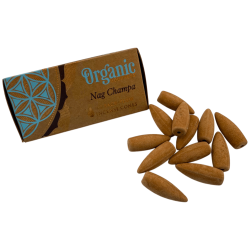 Nag Champa Bio-Rückfluss-Räucherkegel von Song of India – Schachtel mit 12 Kegeln
